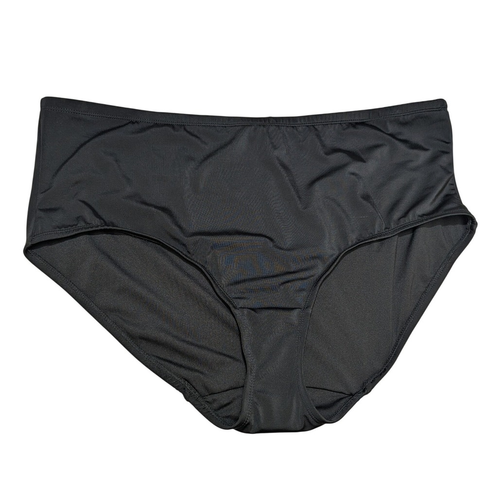 Swim‎ by Cacique Bikini Bottoms Womens 18 Black High Waisted Full Coverage